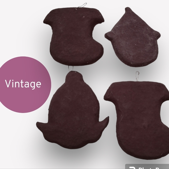 🍁 SALE 🧡 Vintage Country Living Pink Sugared Xmas Ornaments Set of 4 - Picture 6 of 6